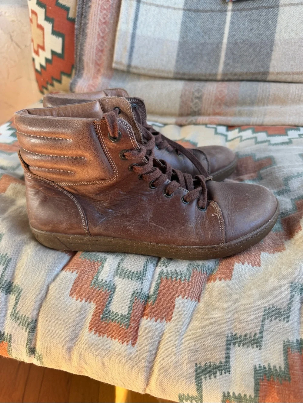 Vintage Birkenstock brown leather high tops